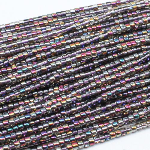 Glass Drum Beads 2mm 190pcs   Clear Rainbow for jewellery making