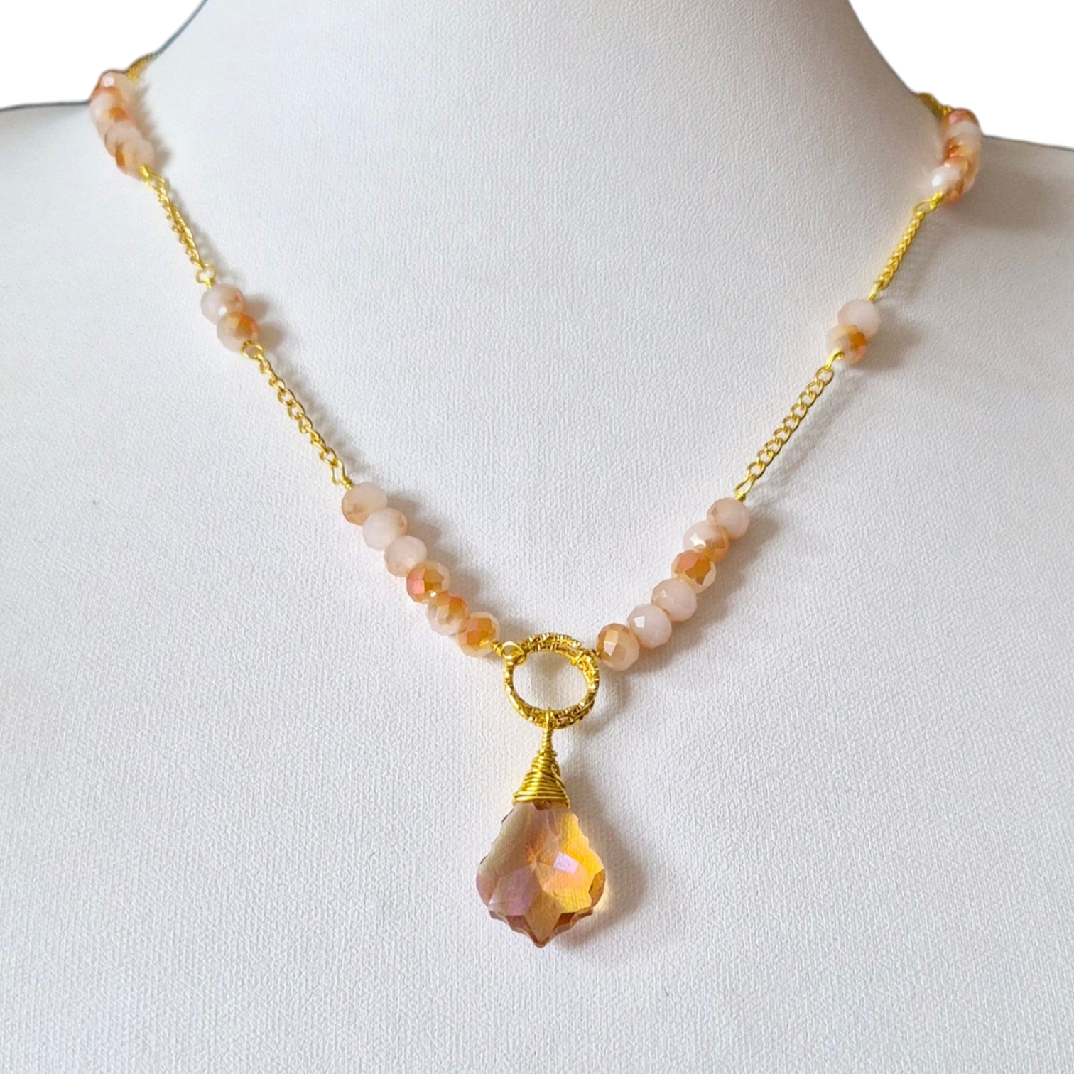 Tanya Crystal Necklace x2   Gold for jewellery making