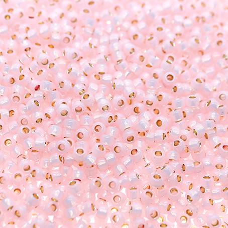 Toho Size 8 Seed Beads 10g -  PF Silver Milky Baby Pink