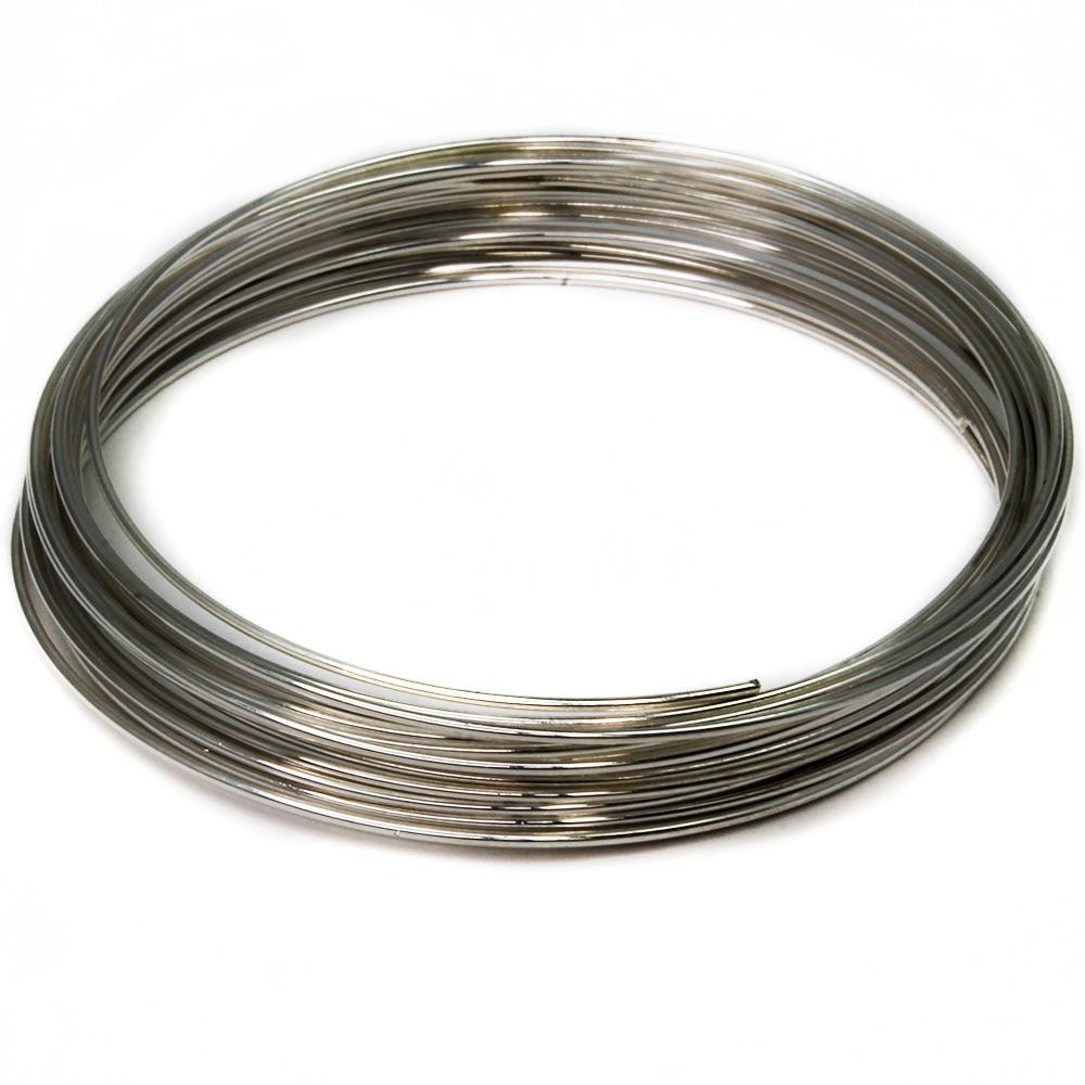 Bracelet Memory Wire 0.8mm 20 Loops Rhodium
