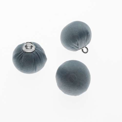 Silk Orb Charms - Grey 2pcs