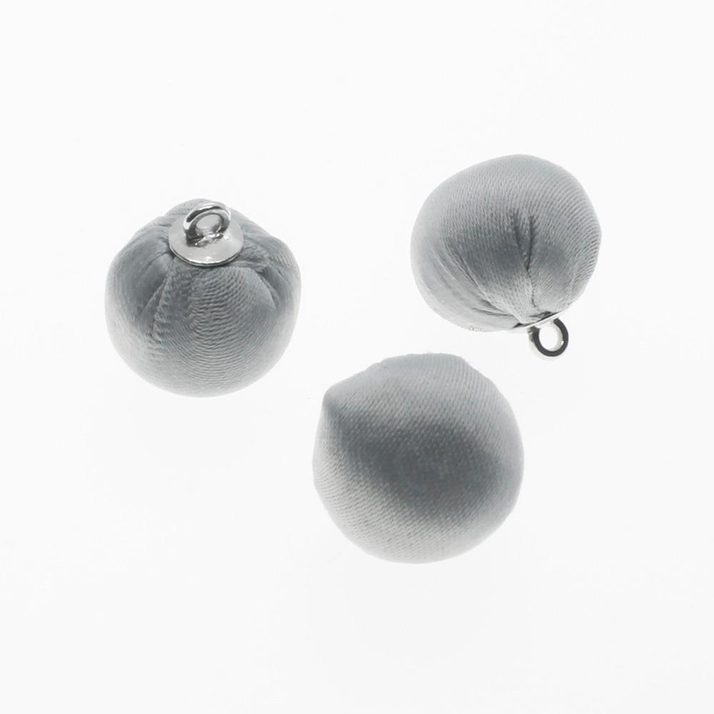 Silk Orb Charms - Silver Grey 2pcs
