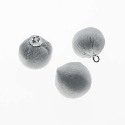 Silk Orb Charms - Silver Grey 2pcs