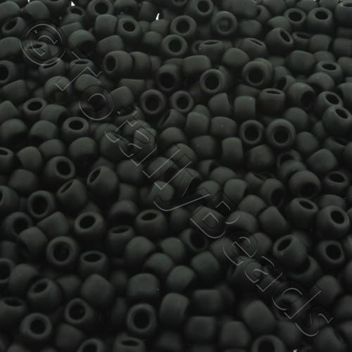 Toho Size 6 Seed Beads 10g - Opaque Frosted Jet Black