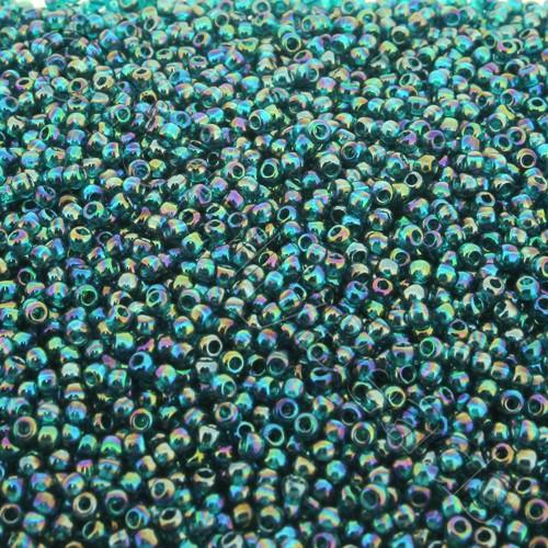 Toho Size 11 Seed Beads 10g - Trans Rainbow Teal