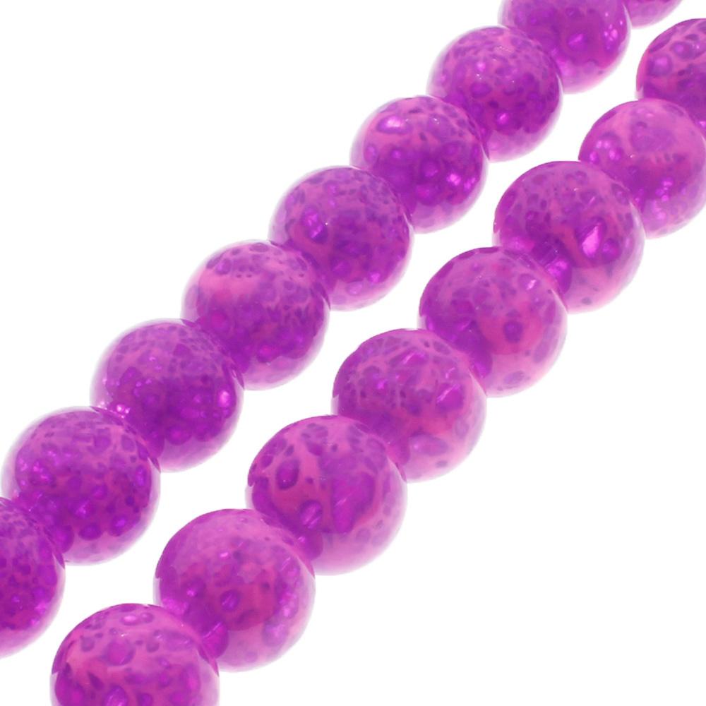 Speckled Glass Beads 8mm Round - Mauve