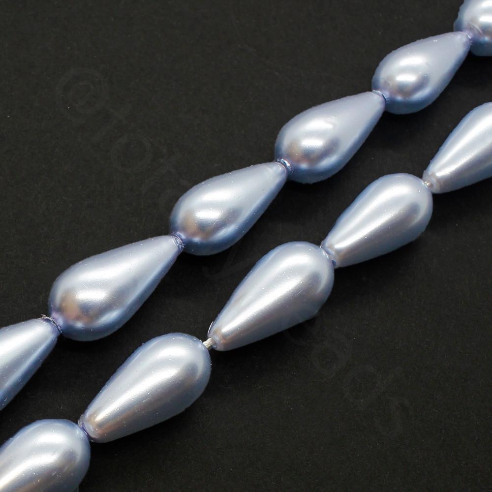 Glass Pearl Drop Beads 8x16mm - Violet Blue