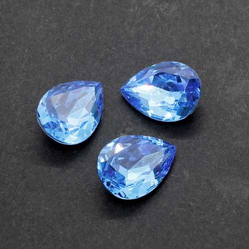 14mm resin Rivoli stone sapphire — faceted round crystal-style cabochon ideal for jewelry making, settings, and crafts