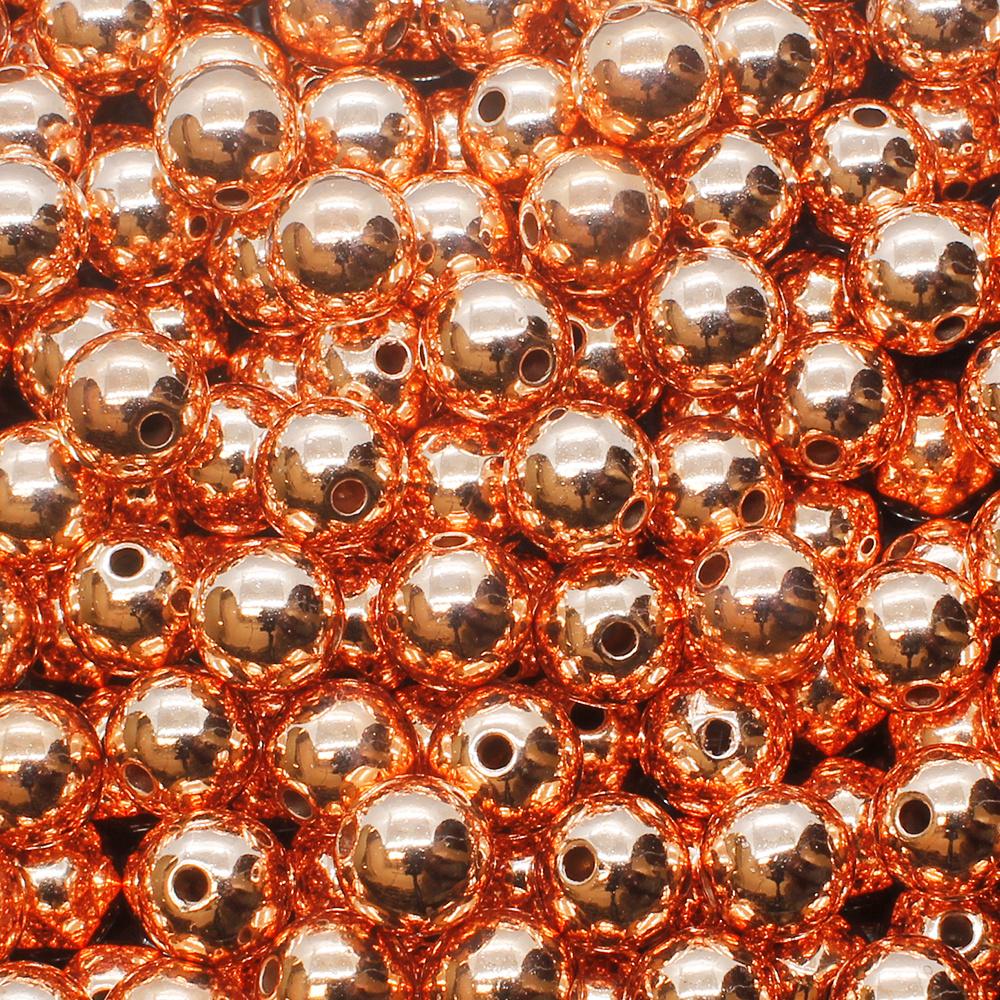 Acrylic Copper Round Beads 10mm - 80pcs