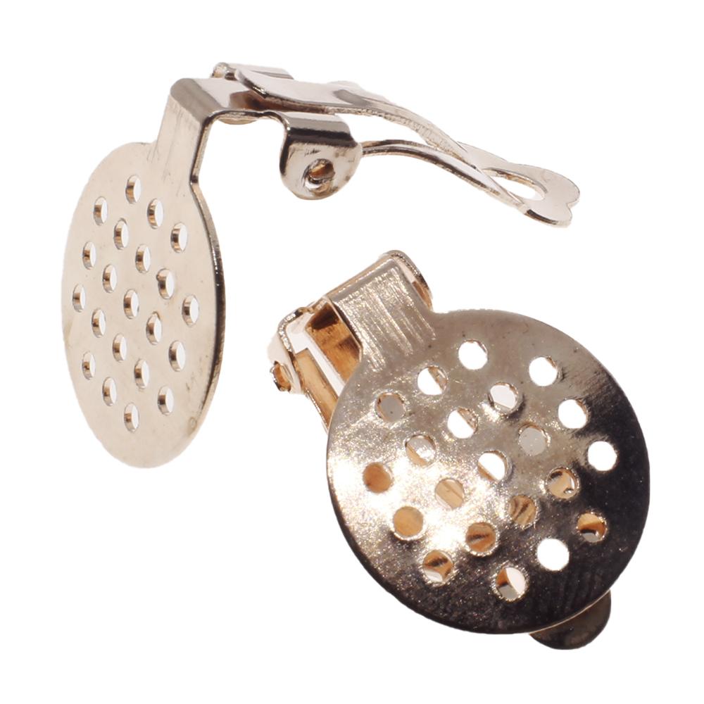 Clip on Earring with Sieve 15mm 5 Pair - Rose Gold