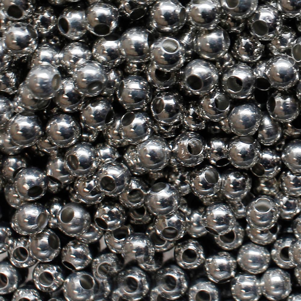 Round Spacer Beads 3mm 200pc - Rhodium