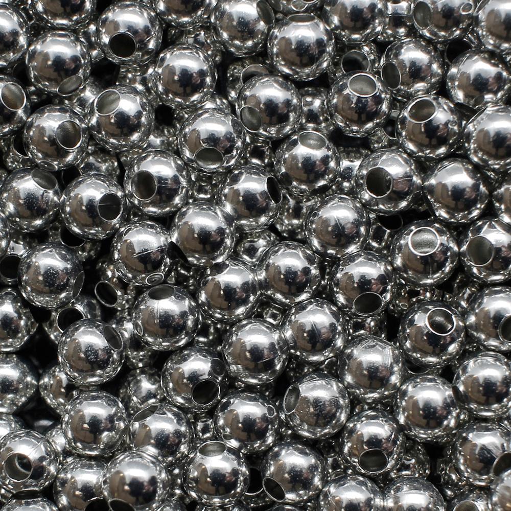 Round Spacer Beads 4mm 150pc - Rhodium
