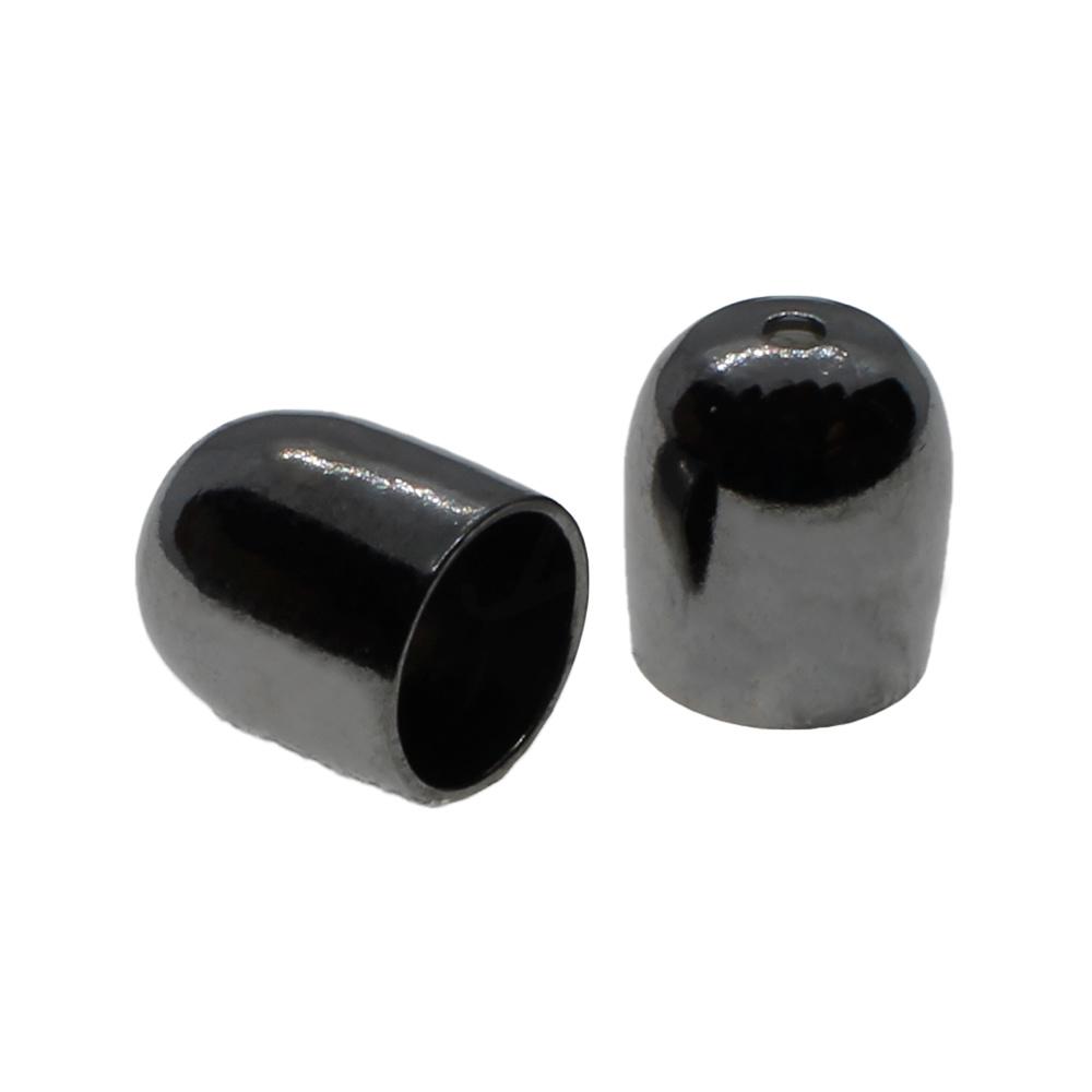Bead Cap with Hole 7x8mm 10pcs - Black Plated
