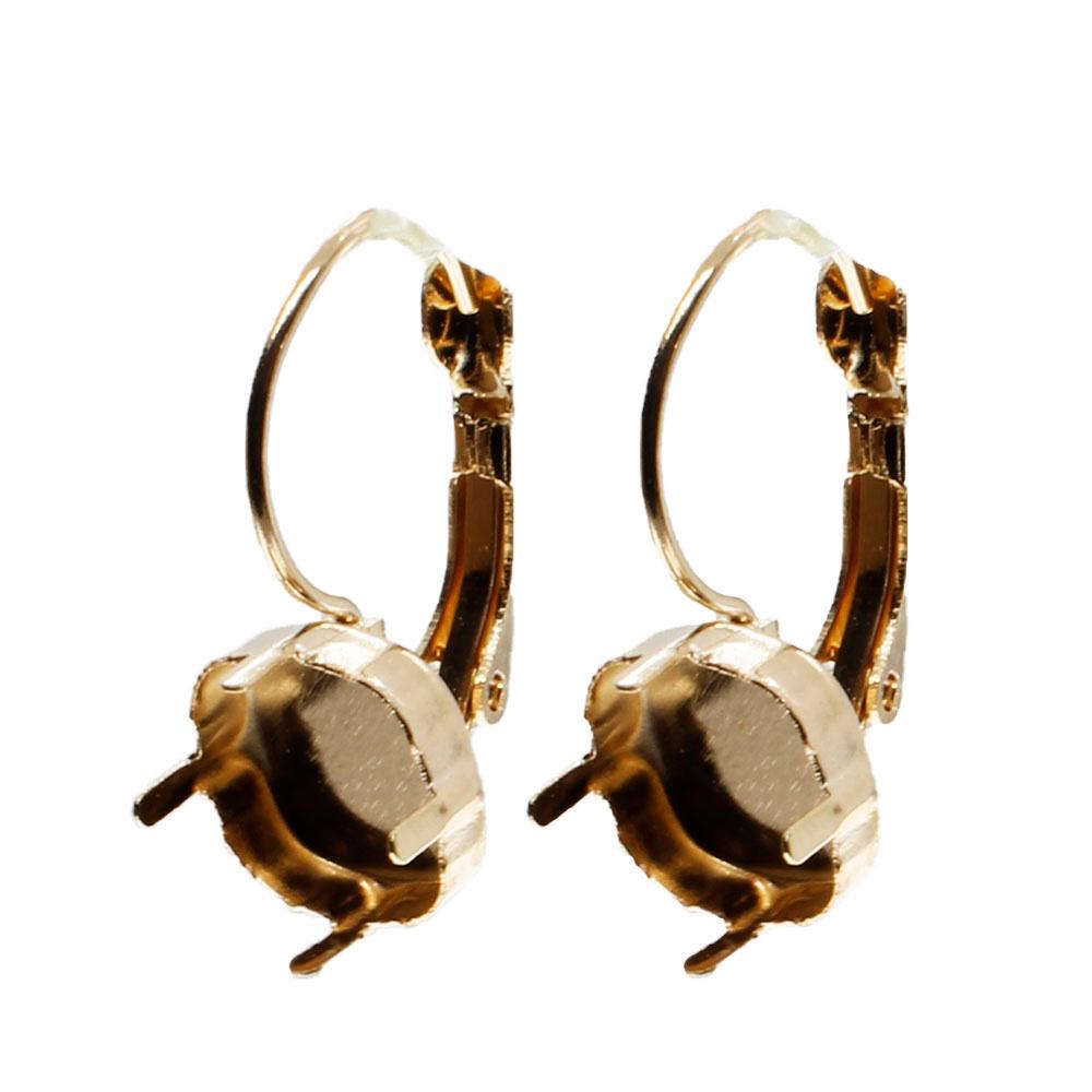 Locking Earring for 10mm Rivoli 1 Pair - Champagne Gold