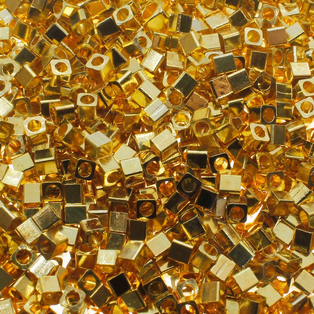Spacer Bead Cubes 2mm 60pcs - Gold Plated