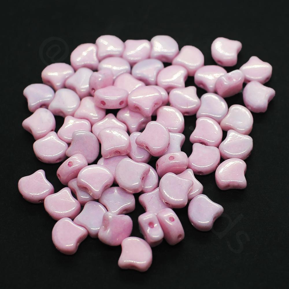 Ginko 7.5mm Leaf Beads 10g - Luster Met. Pink