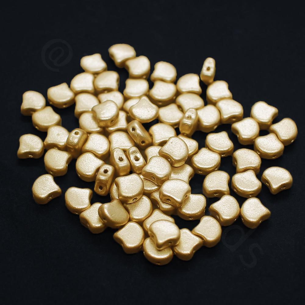 Ginko 7.5mm Leaf Beads 10g - Matte Met Flax