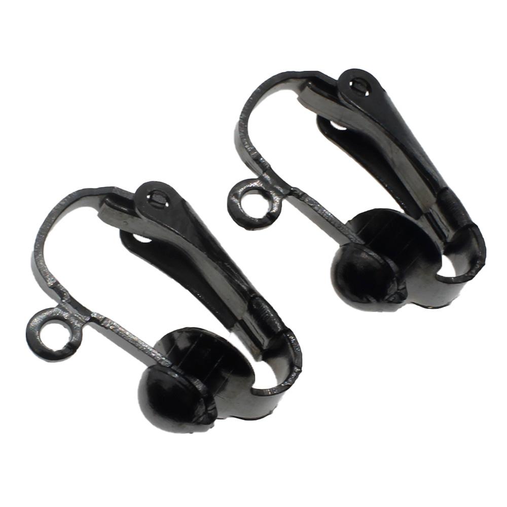 Clip on Earring with Loop 17mm 3 Pair - Black Plated