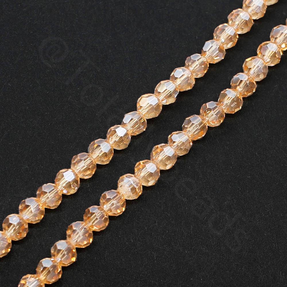 Crystal Round Beads  3mm - Amber
