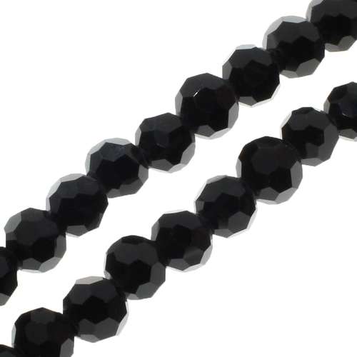 6mm crystal beads jet black, pack of 72 — faceted for jewelry making and beadwork