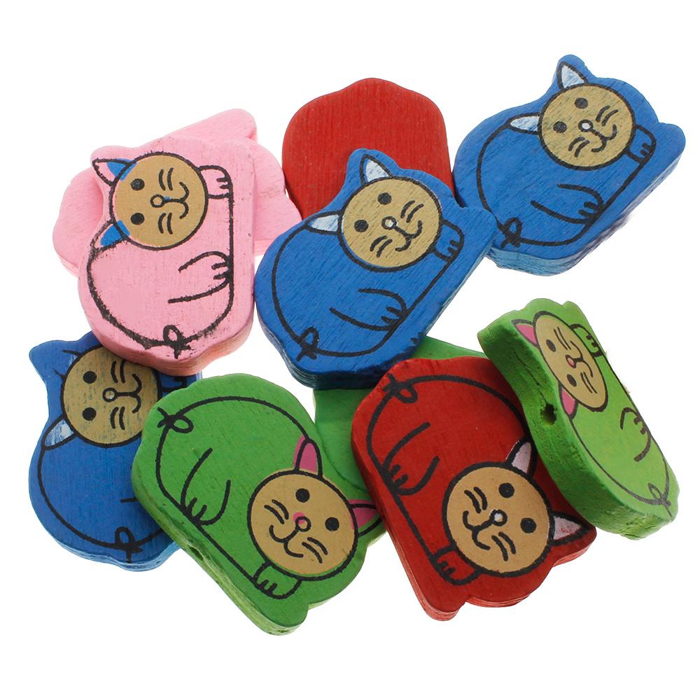 Childrens Wooden Bead - Cats