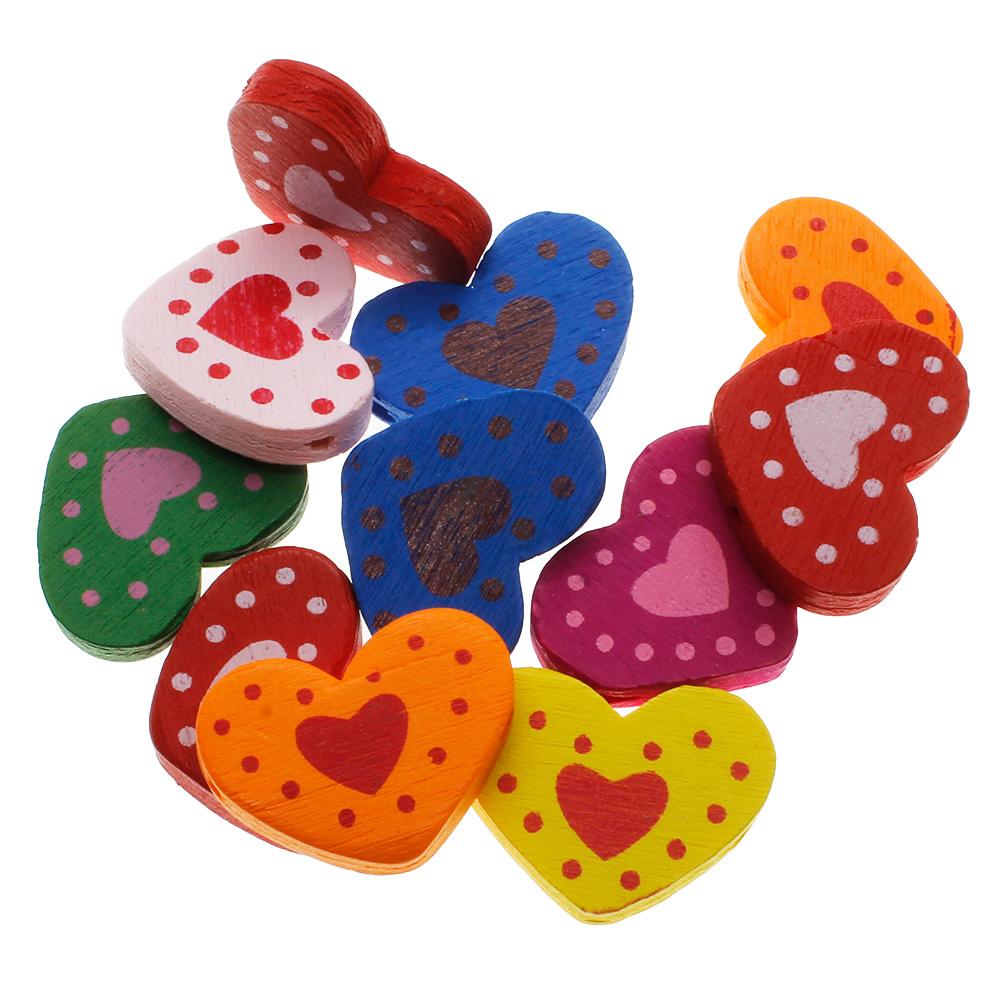 Childrens Wooden Bead - Patterned Heart
