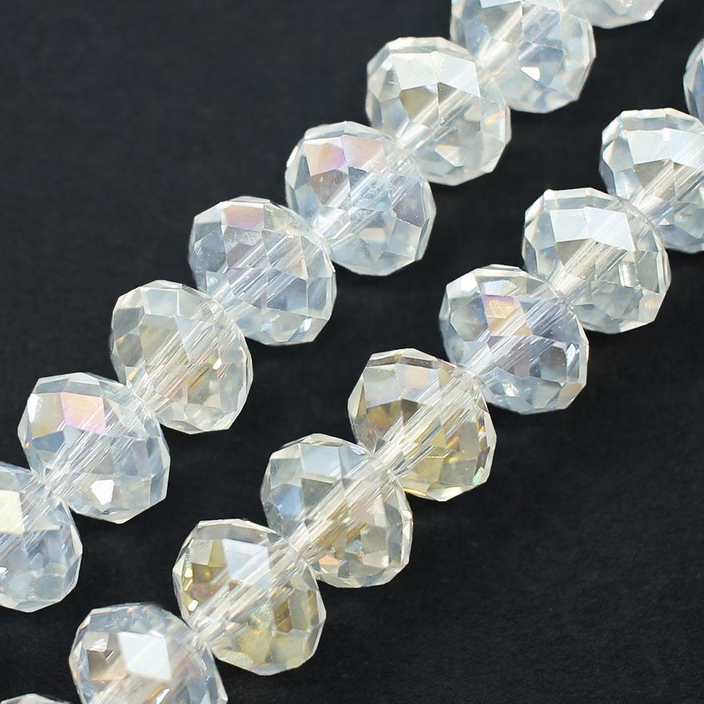 Crystal Rondelle 8x10mm - Clear AB 30pcs