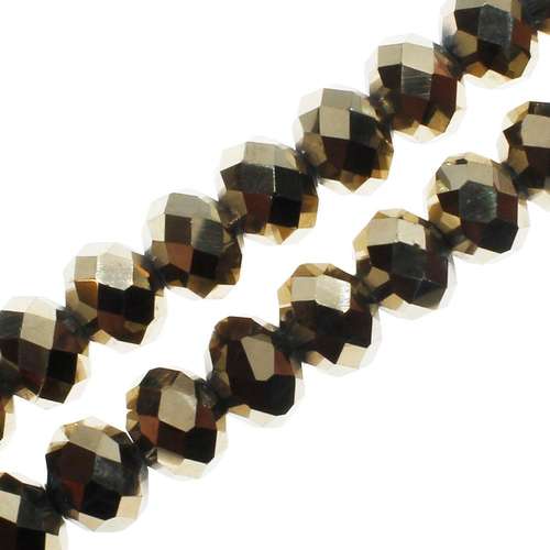 8mm crystal beads champagne gold, pack of 70 — faceted for jewelry making and beadwork