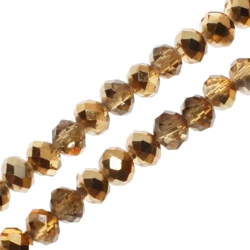 4mm crystal beads gold mirror, pack of 130 — faceted for jewelry making and beadwork