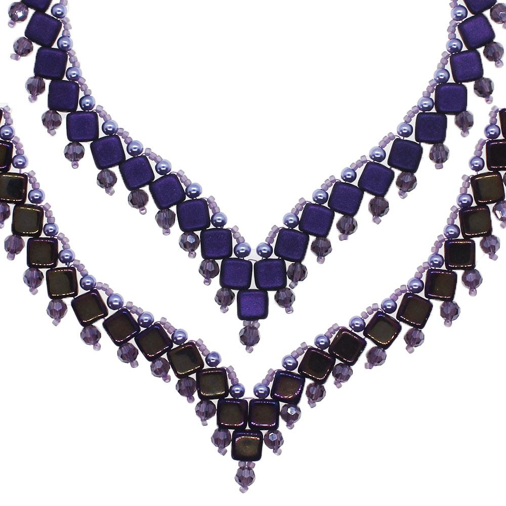 Tiffany Tile Necklaces - Purple Iris