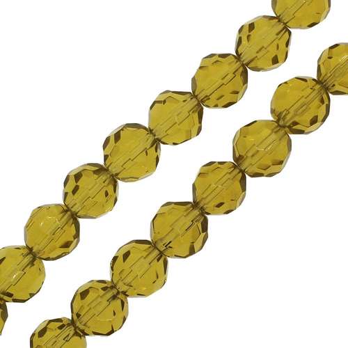 Glass Facet Round 10mm - Amber