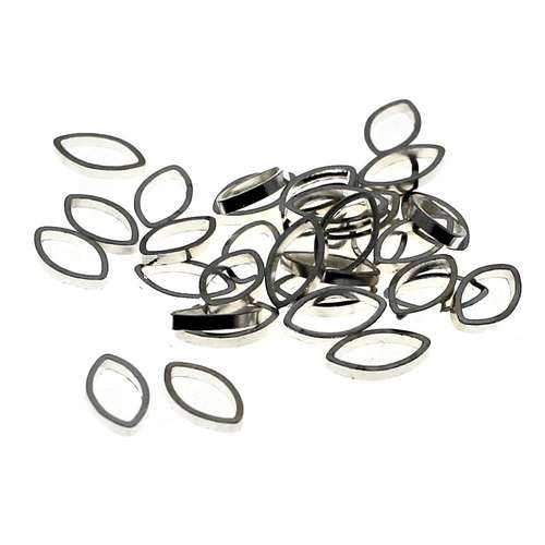 Oval Shaped Spacer Ring Silver Plated - 6 x 4mm - 2g