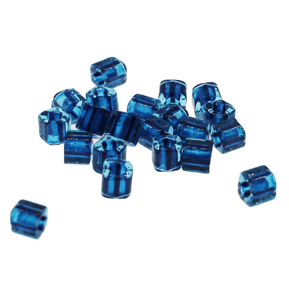 Toho Cubes 4mm 10g - Inside Aqua Capri Lined