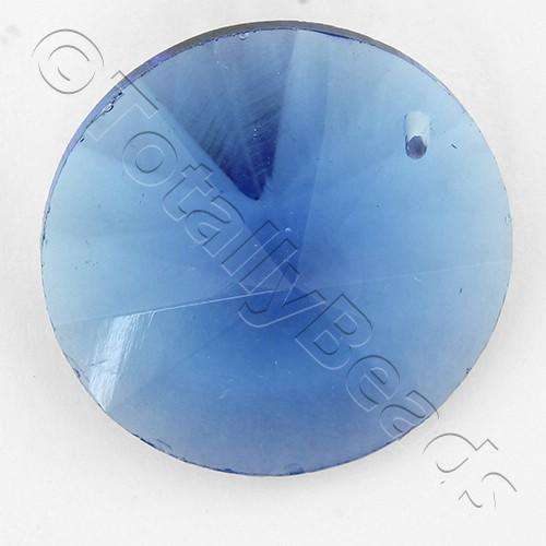 Glass Pendant Rivoli Disc 30mm - Blue