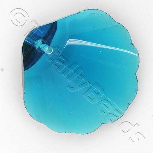 Glass Pendant Shell 28mm - Teal