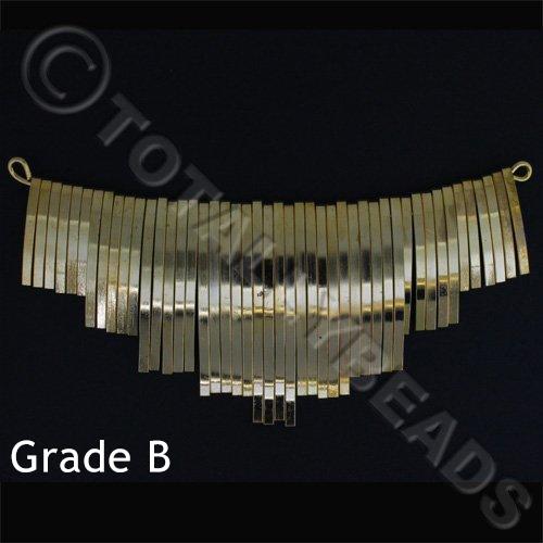 Graduated Fan - Flat Curve Patterned Gold 14cm - GRADE B
