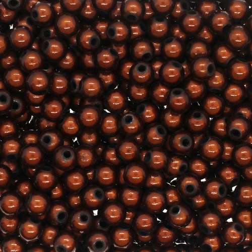 6mm Miracle acrylic round beads 6mm round dark brown 65pcs — pack of 65, reflective 3D-effect beads ideal for jewelry making, crafts, and…