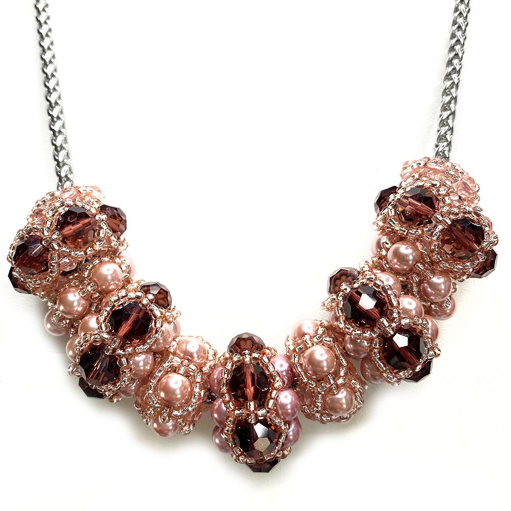 Erudite Large Crystal Beaded Beads - Mink