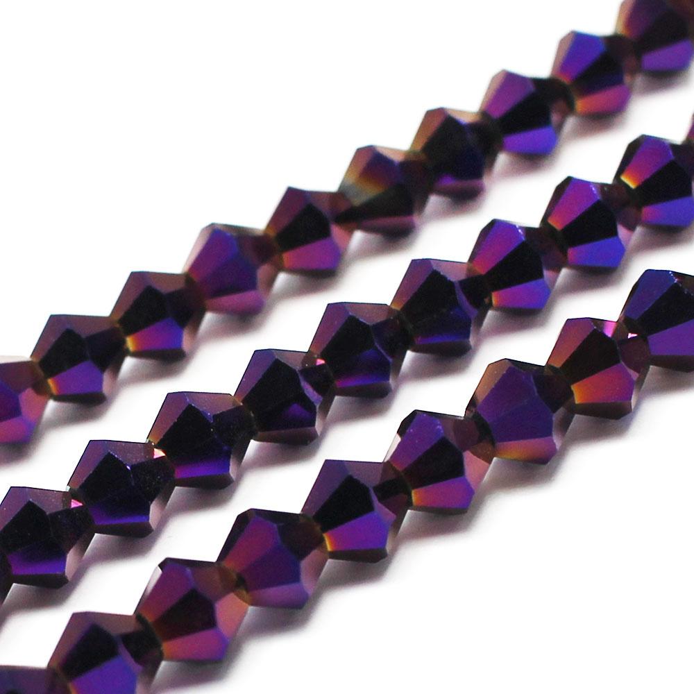 Premium Crystal 8mm Bicone Beads - Purple Iris