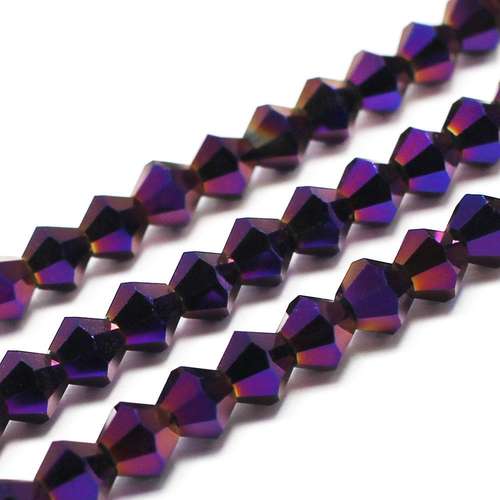 8mm crystal bicone beads purple iris — faceted for jewelry making and beadwork