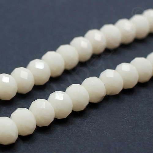 8mm crystal beads opaque ivory white — faceted for jewelry making and beadwork