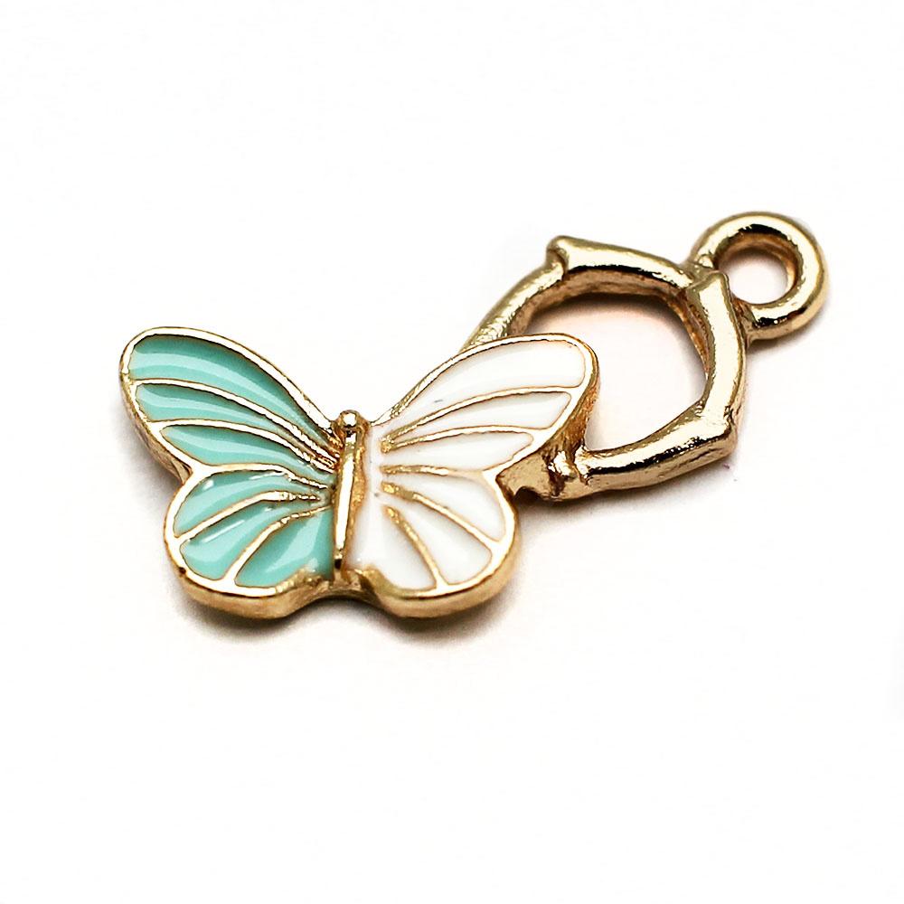 Enamel Gold Charm - Butterfly 2pc