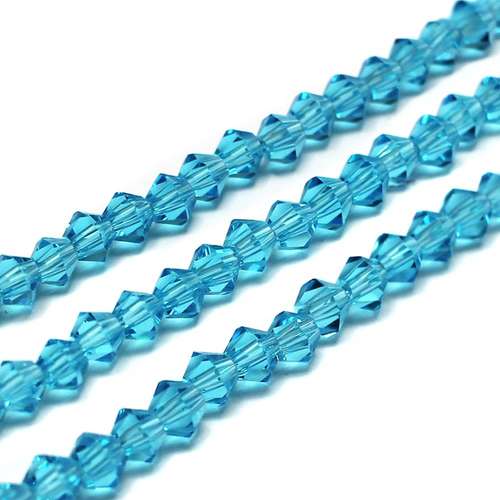 4mm crystal bicone beads aqua — faceted for jewelry making and beadwork