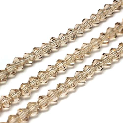 4mm crystal bicone beads champagne — faceted for jewelry making and beadwork