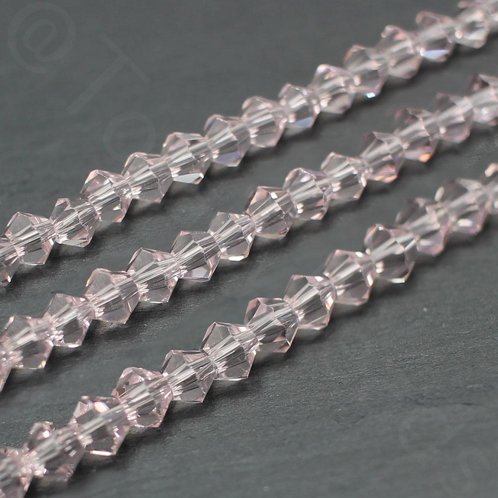 Premium Crystal 4mm Bicone Beads - Rose