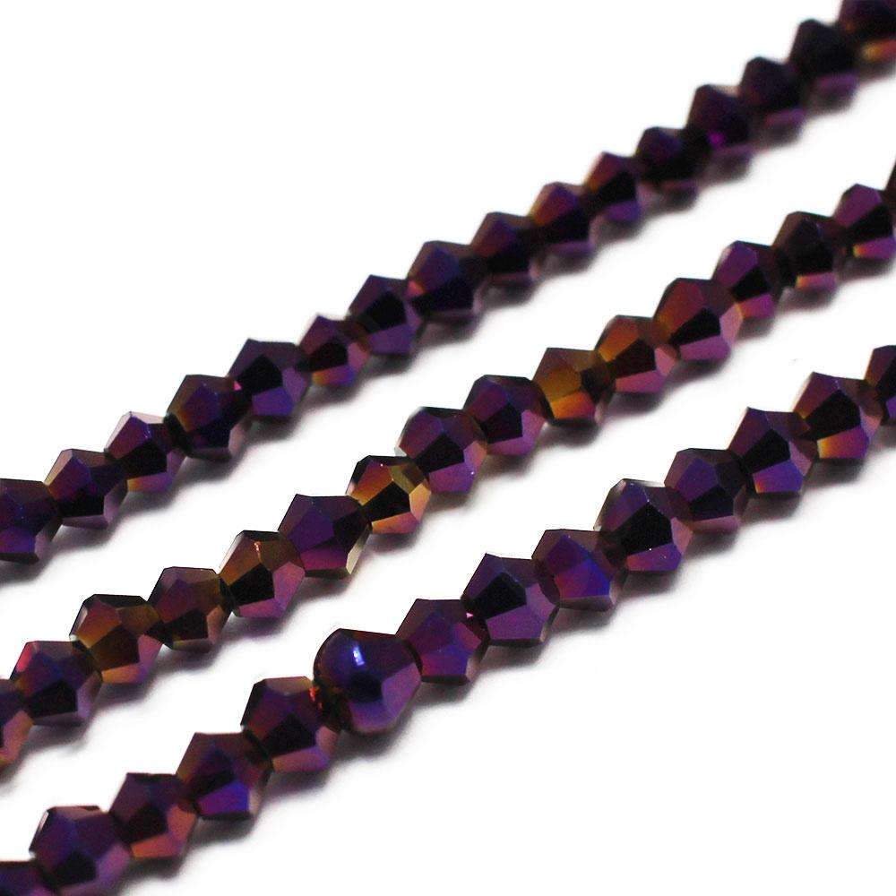 Premium Crystal 4mm Bicone Beads - Purple Plate