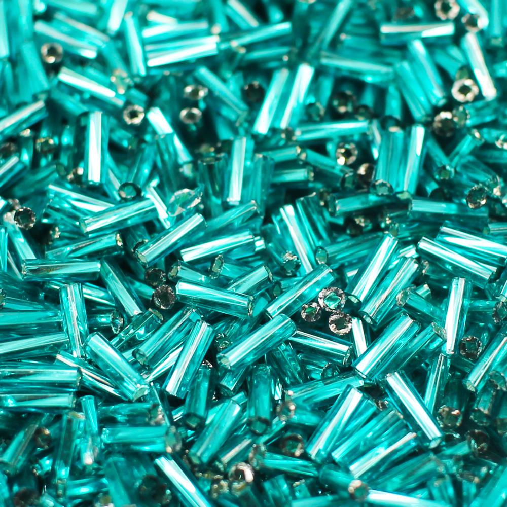 FGB 6mm Twisted Bugles - Silver Lined Forrest Green 50g