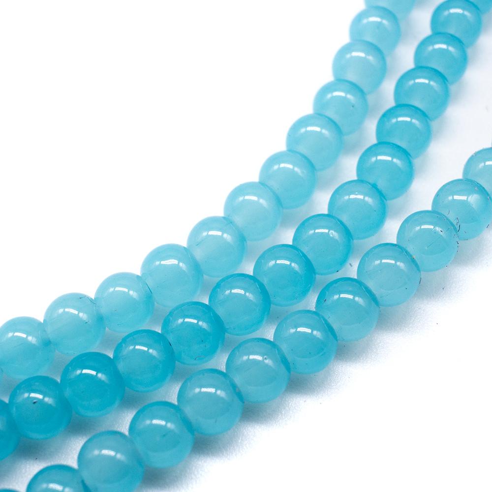 Milky Glass Beads 6mm - Opal Aqua