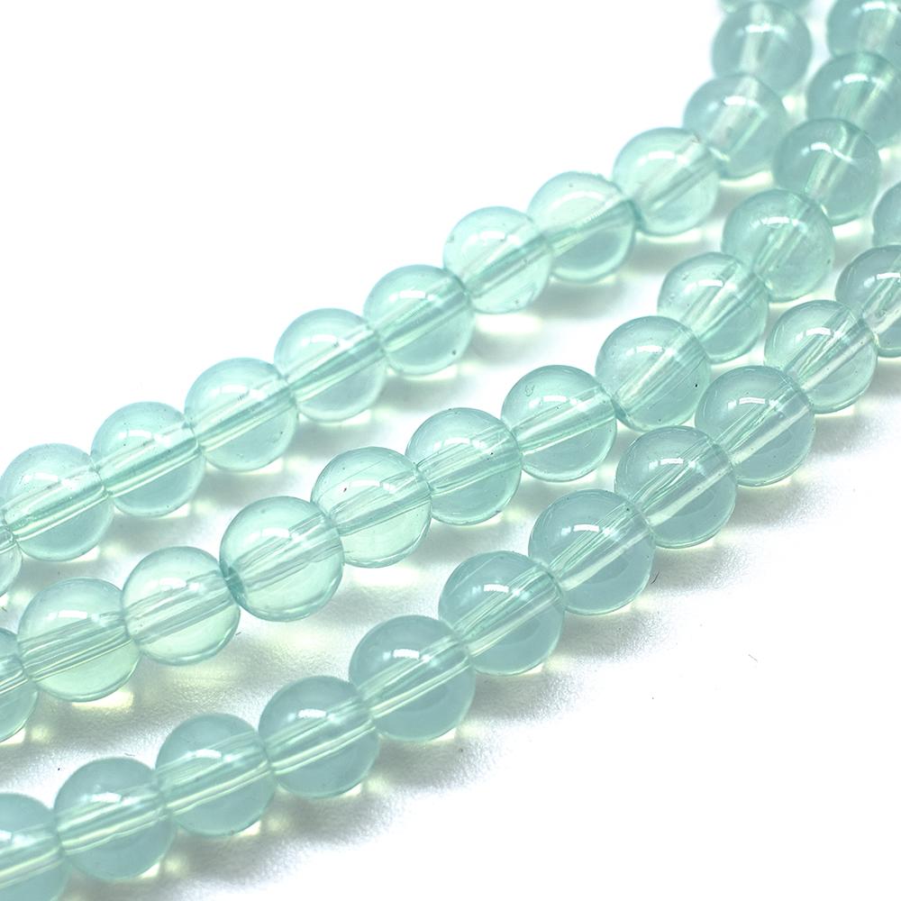 Milky Glass Beads 6mm - Opal Light Aqua