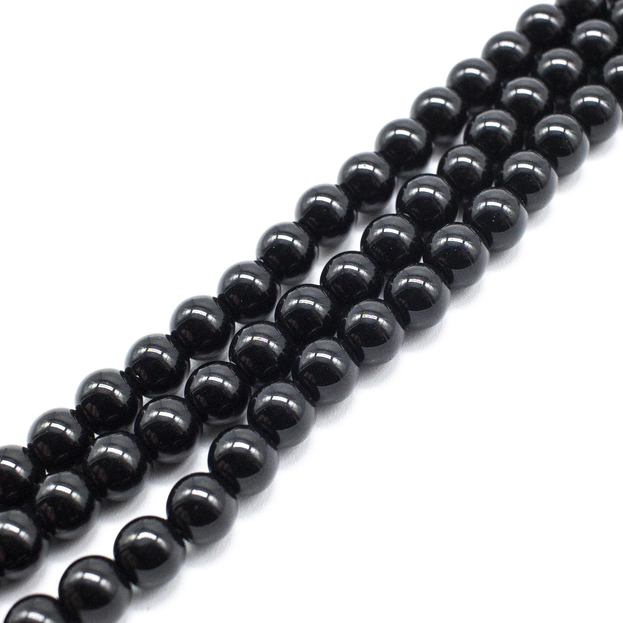 Milky Glass Beads 8mm - Black